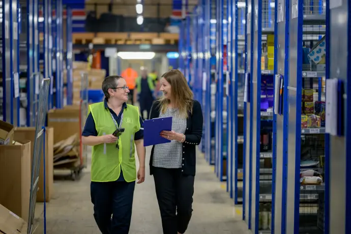 a man and a woman in a warehouse a man and a woman in a warehouse