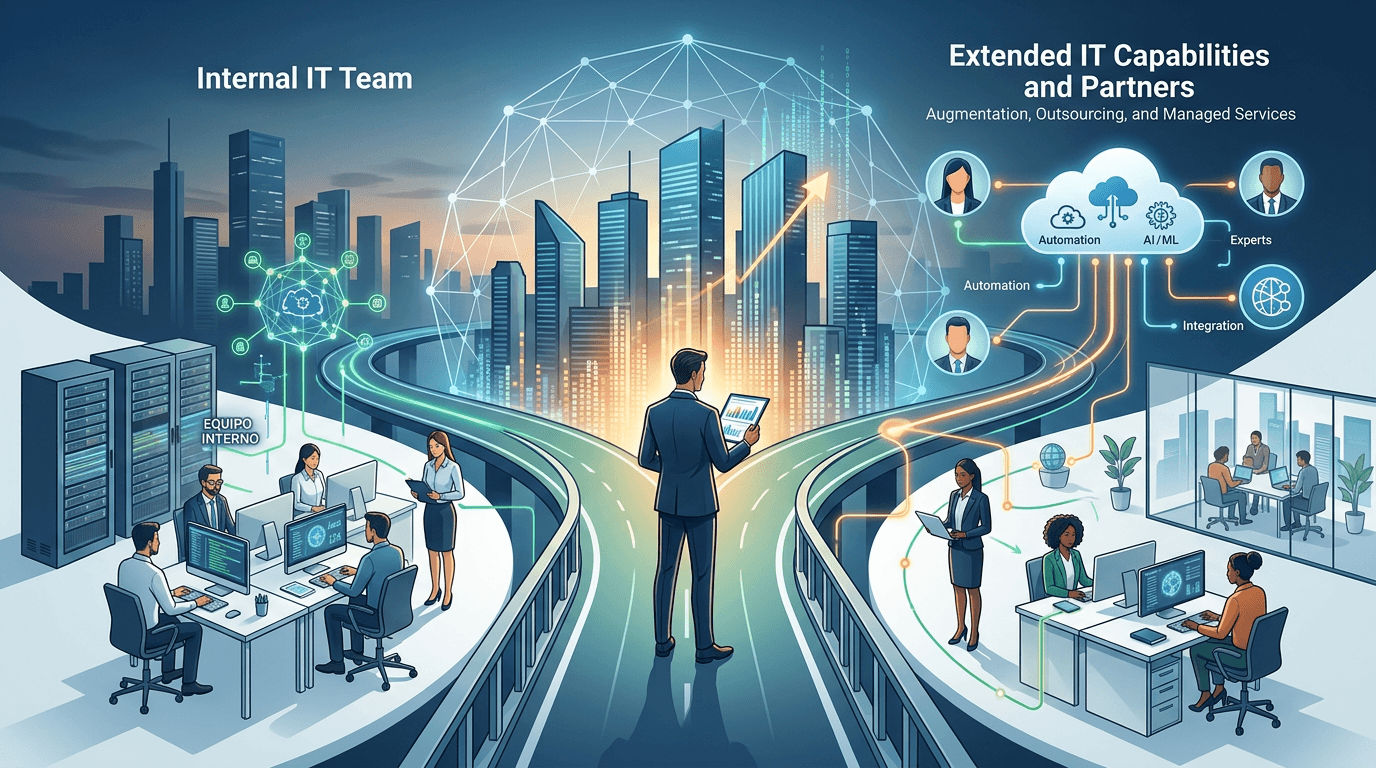 Featured image for: Por qué un Equipo de TI Interno ya no es la Única Opción para Escalar
